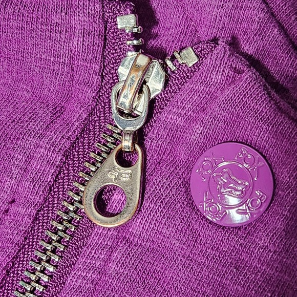 women's FOX Racing side Full-Zip snaps Hoodie Sweatshirt jacket Purple logo XL - Picture 7 of 11